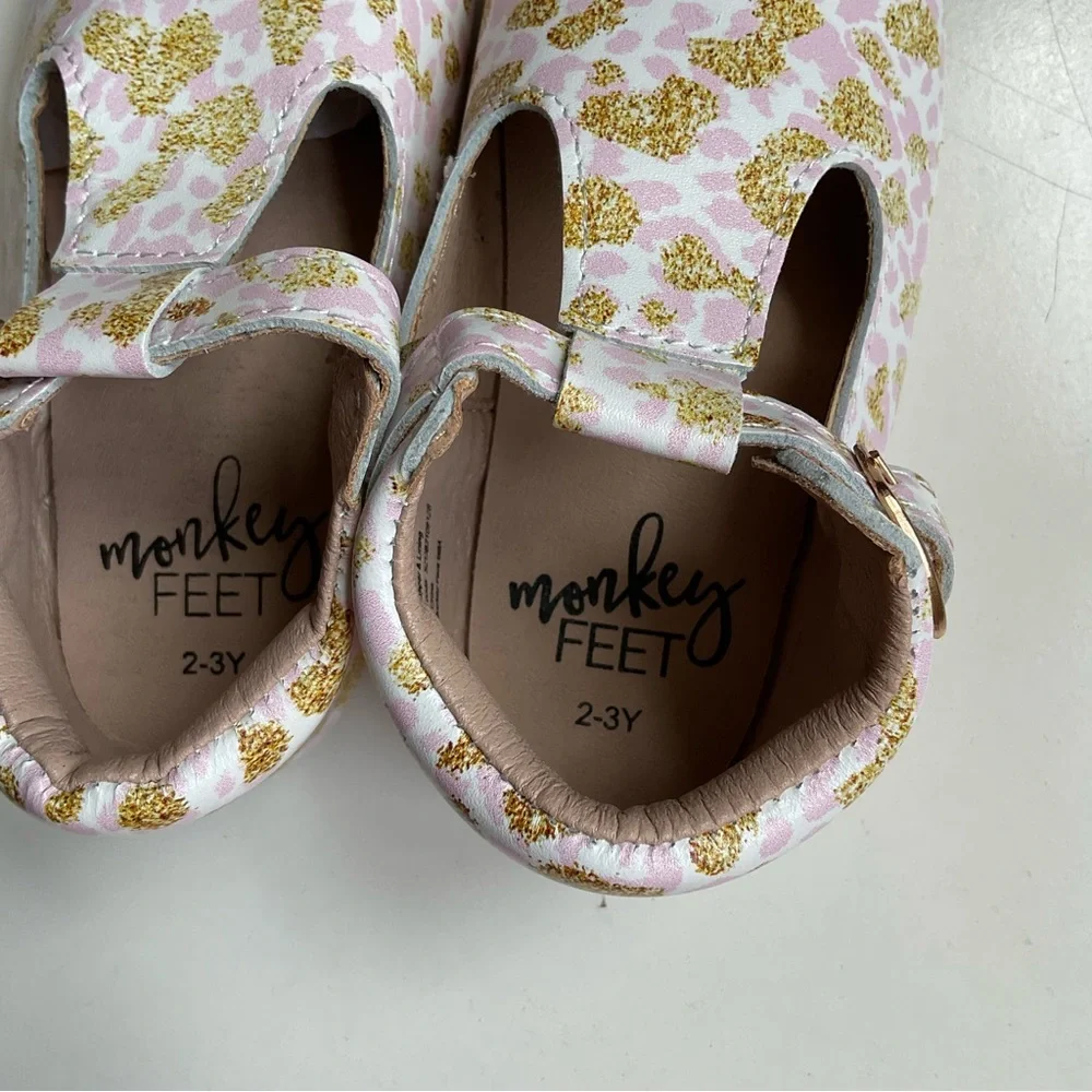 NWOT Monkey Feet Pink/Gold Shoes